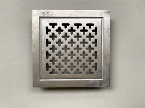 Kratka retro, kwadratowa 14x14 - aluminium, krzyżyk