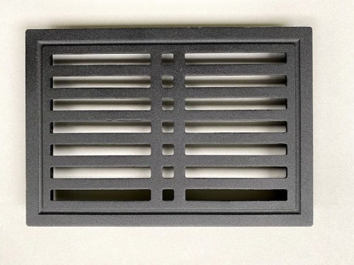 Kratka retro, prostokątna 14x21 - czarna, paski