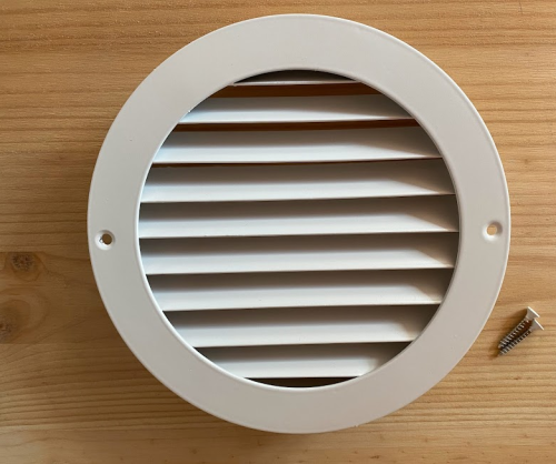 OUTLET! - Kratka z płaskownikiem, okrągła, do kanału fi 150mm, ze stali malowanej na RAL 9003