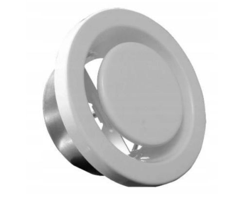 Zawór wywiewny 125 mm typu skandynawskiego, z ramką montażową - anemostat