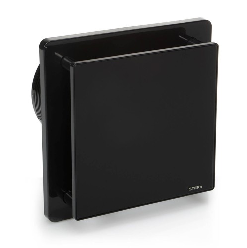 Wentylator STERR - BFS 125 MB, czarny MAT, ze szklanym panelem przednim