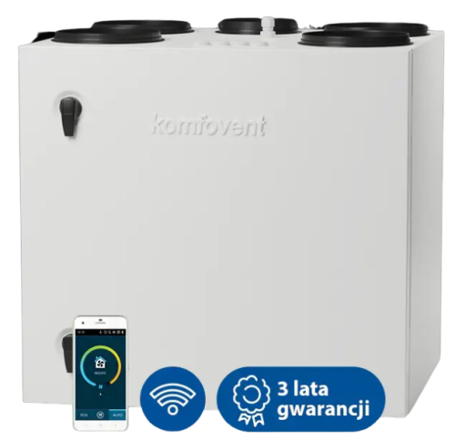 Centrala Komfovent Domekt-R-400-V-C6M 371 L/A wymiennik obrotowy standardowy, układ króćców pionowy