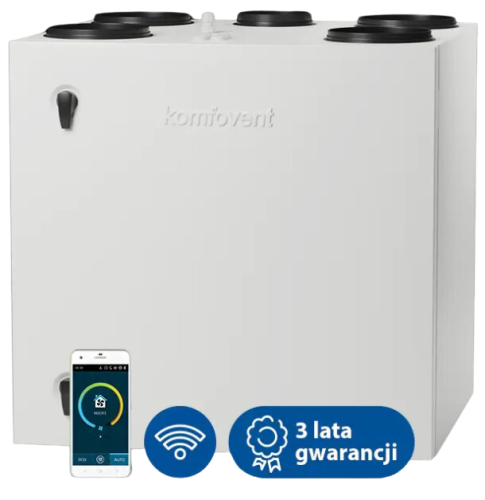 Centrala Komfovent Domekt-R-450-V-C6M 496 L/A wymiennik obrotowy standardowy, układ króćców pionowy