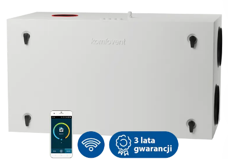 Centrala Komfovent Domekt-R-600-H-C6M 650 L/A wymiennik obrotowy standardowy, układ króćców poziomy