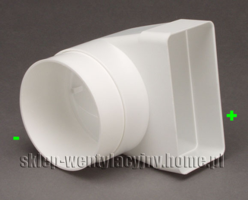 Kolano z przedłużką łączące 120x60mm z fi 100mm