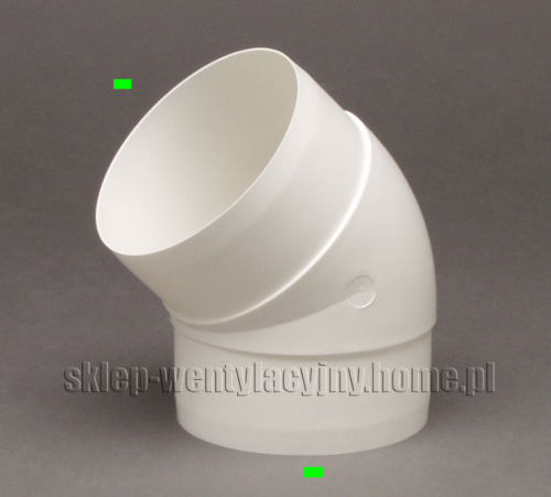 Kolano 45 stopni do kanałów okrągłych fi 125mm