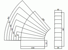 Wymiary_Kolano wielokątowe, poziome, 204x60mm