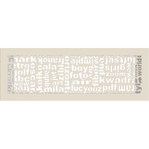 Kratka ABC kremowa 17x49