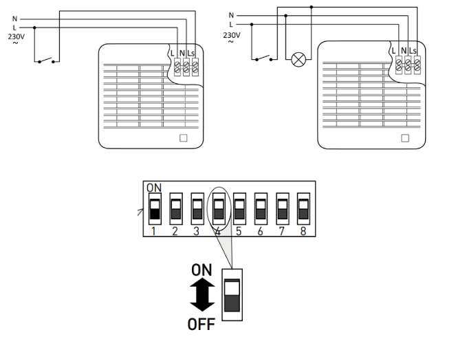 podłączenie wentylatora z czujnikiem wilgotności